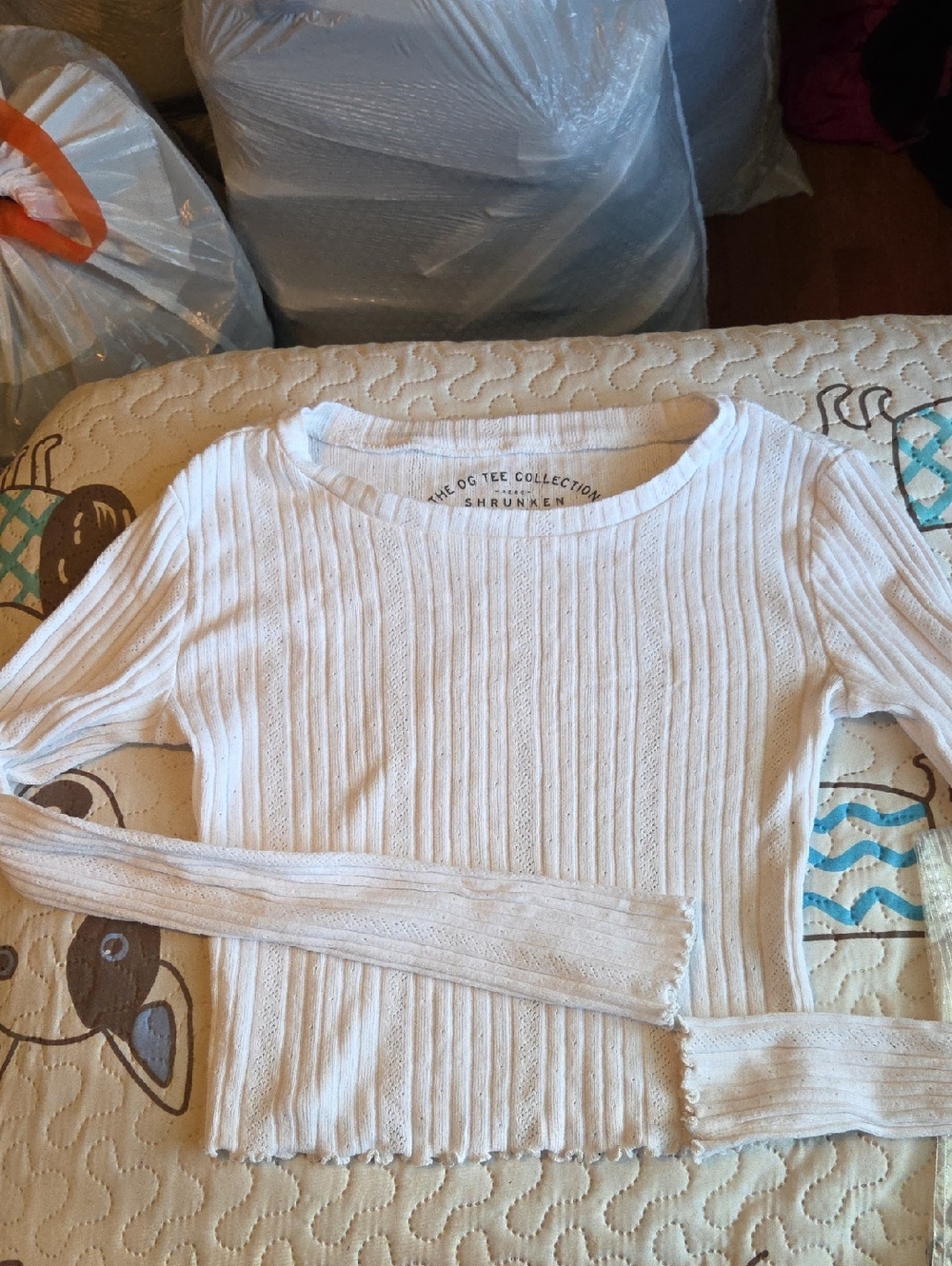 Shrunken White Ribbed Crop Top - OG Tee Collection
